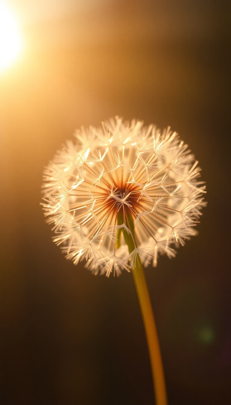 Nature Abstract Dandelion Seeds Floating Wallpaper