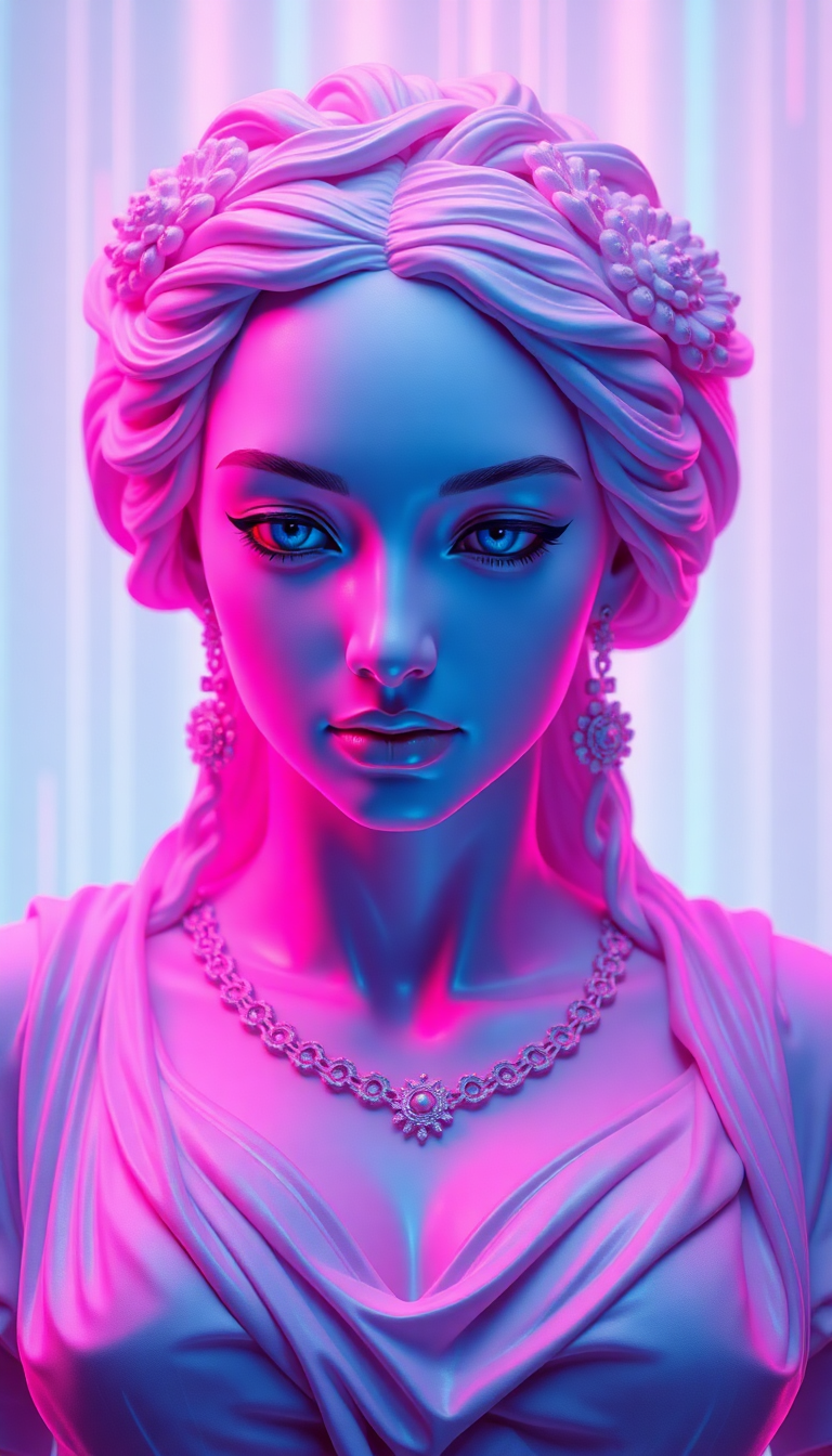 Sacred Roman Bust Glitch Aesthetic Digital art Wallpaper