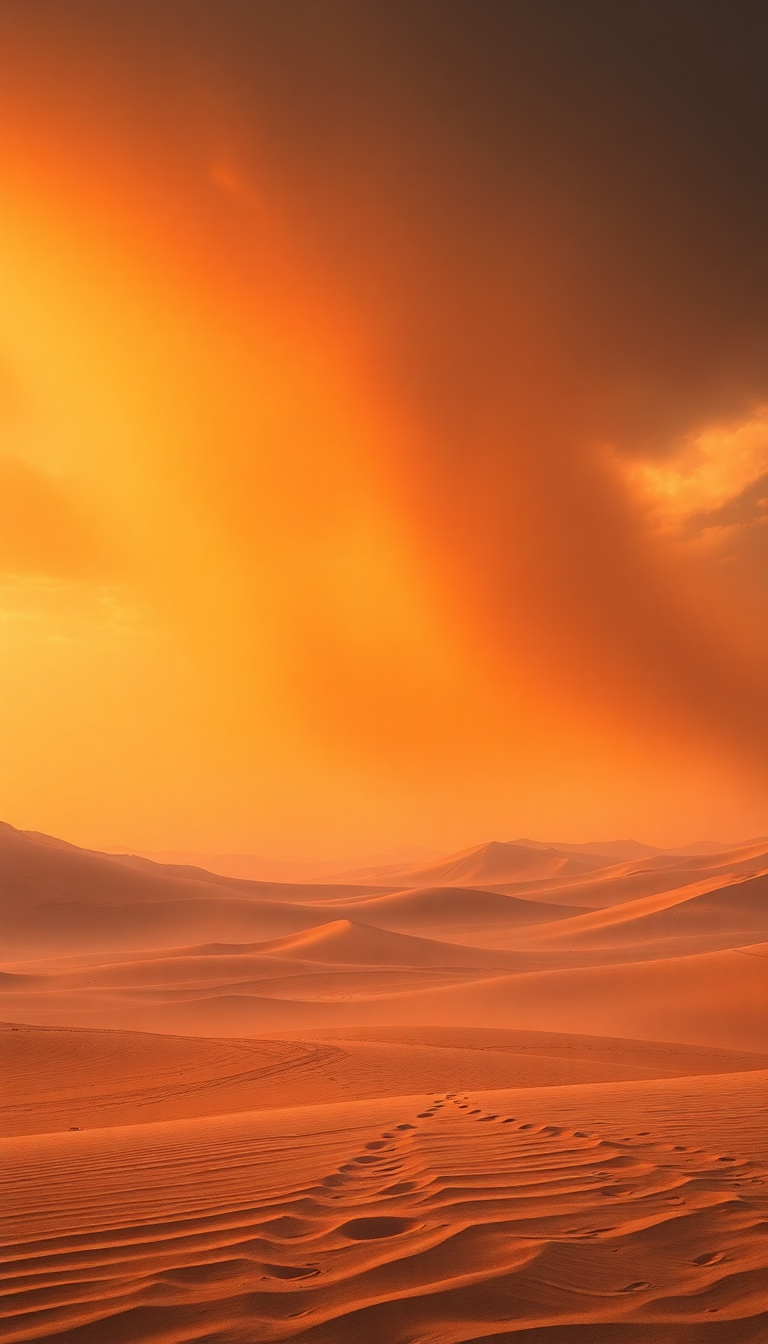 Photorealistic Striking Approaching Desert Dramatic Wallpaper