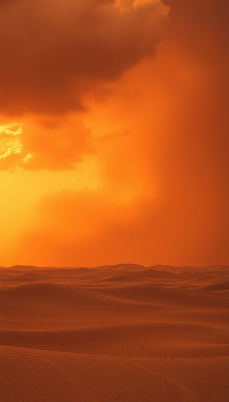 Silver Wild Sandstorm Approaching Desert Wallpaper