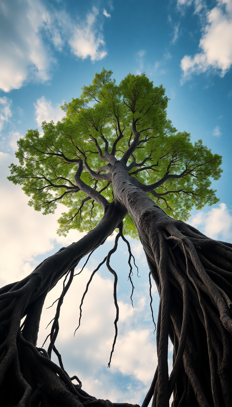 Grand Growing Upside Down Roots Digital art Wallpaper