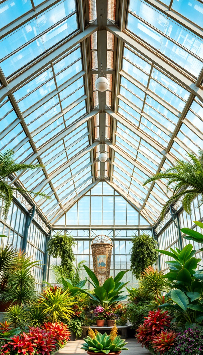 Greenhouse Interior Botanical Chromatic HD Wallpaper