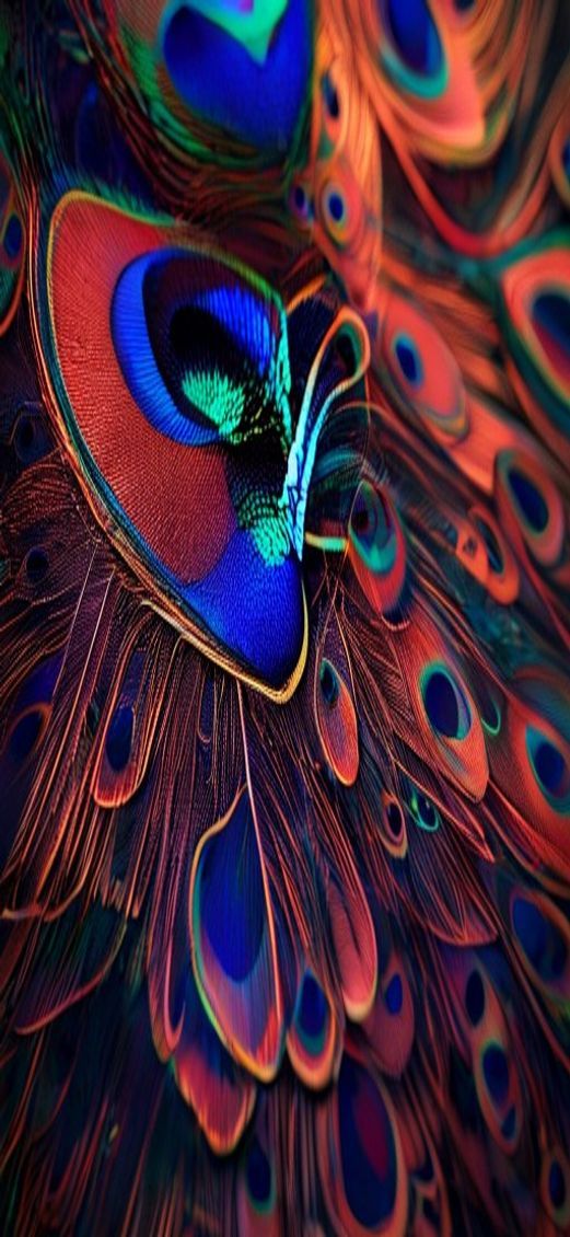 Wild Feather Macro Iridescent Eye Pattern Wallpaper