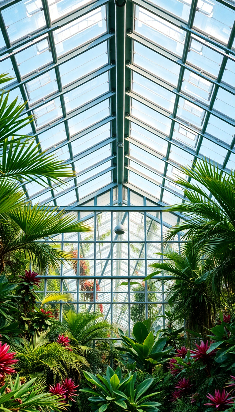 Splendid Greenhouse Botanical Glass Photorealistic Wallpaper