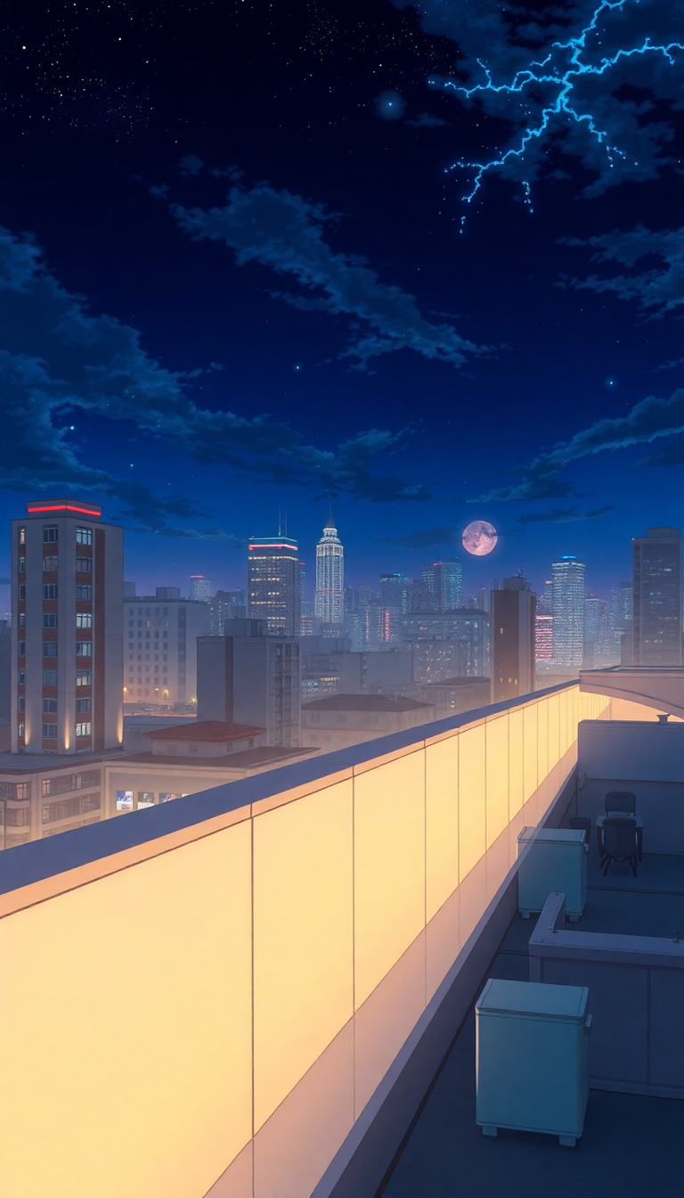 Baroque Night City Lights Anime Aesthetic Wallpaper