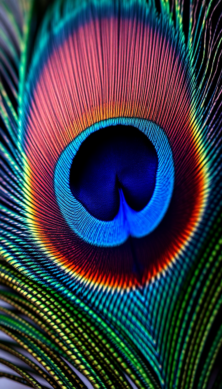 Peacock Feather Macro Magnificent HD Wallpaper