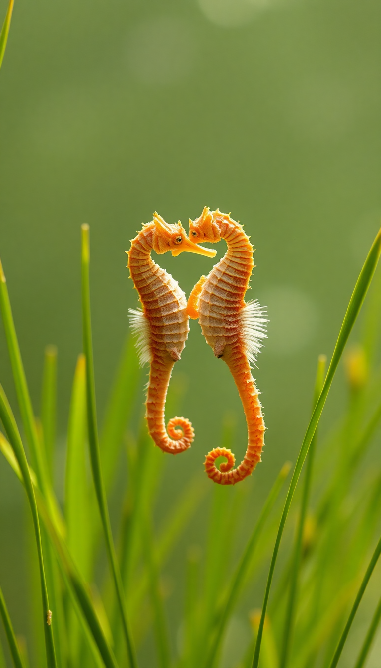 Midnight Premium Seahorse Couple Dancing Wallpaper