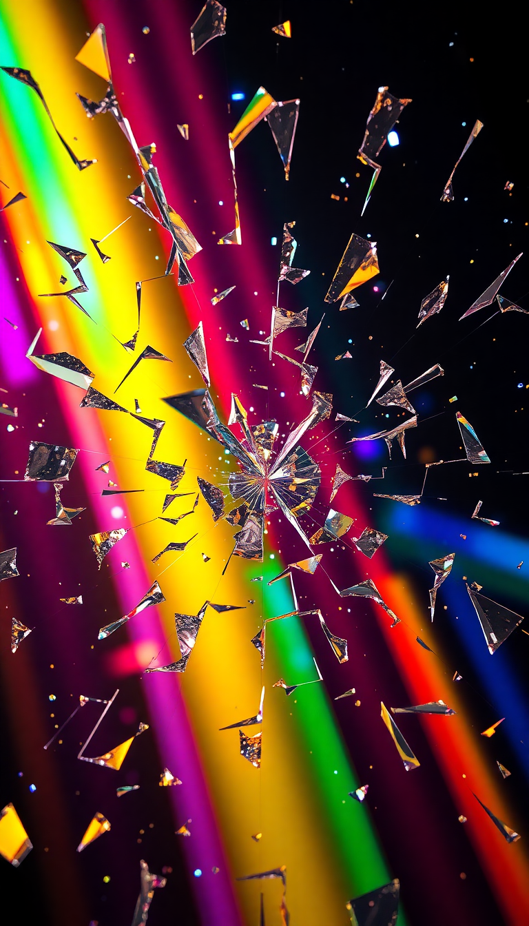 Glossy Glass Prism Light Rainbow Digital art Wallpaper