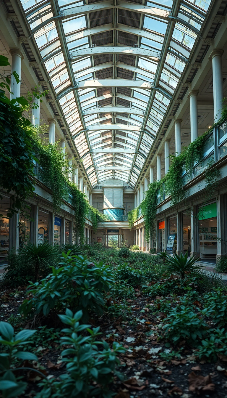 Raw Reclaiming Nature Mall Shopping Photorealistic Wallpaper