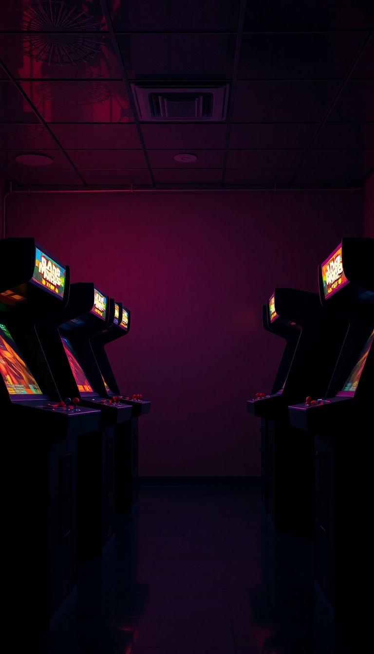 Old Arcade Machines Luminous HD Wallpaper