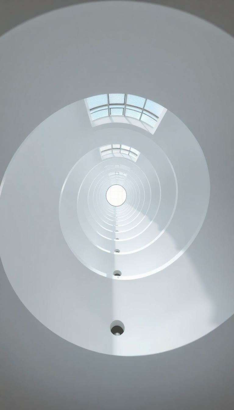 Spiral Staircase Looking Up Endless Photorealistic Wallpaper