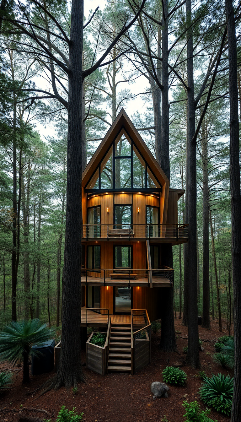 Aesthetic Holographic Treehouse Luxury Modern Wallpaper