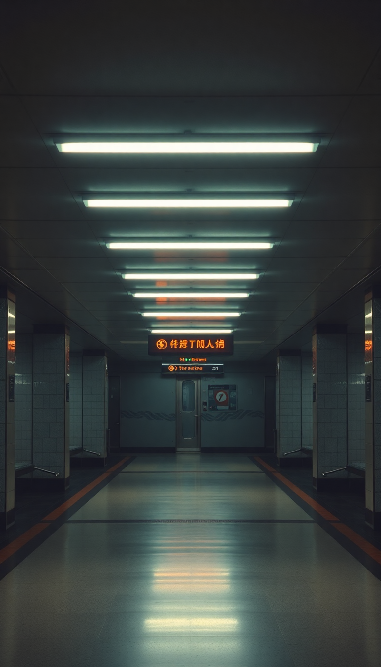 Station 3am Fluorescent Lights Cyberpunk Elite Wallpaper