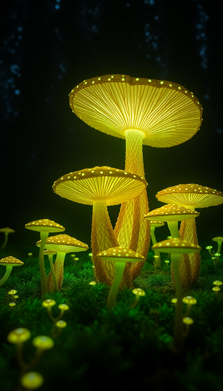 Forest Night Magical Glow Nature Super Wallpaper