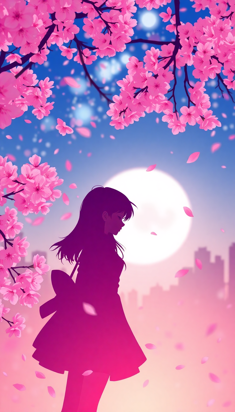 Vibrant Anime Falling Petals Blossom Anime Wallpaper