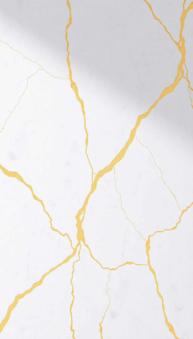 Marble Texture White Gold Veins Luxury Photorealistic Fresh Wallpaper