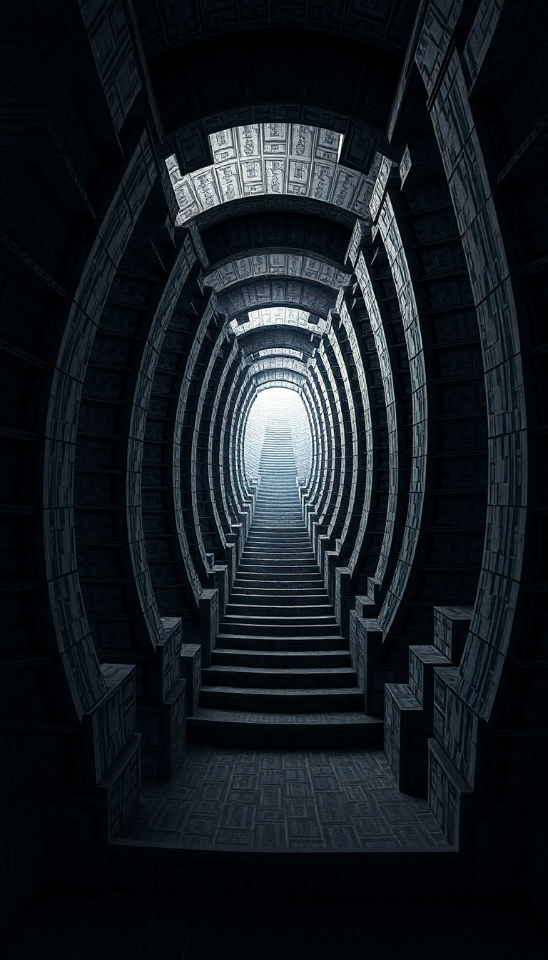 Digital art Enchanting Geometry Escher Style Wallpaper