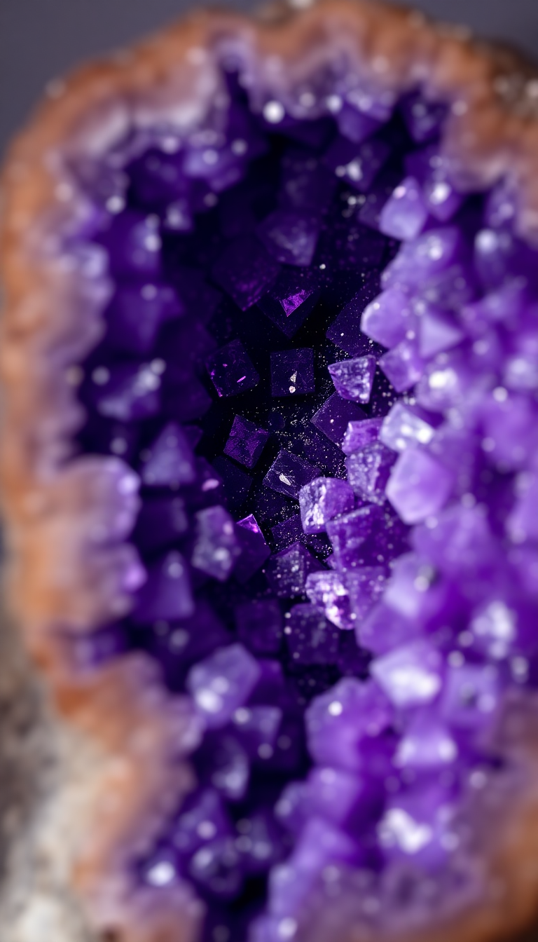 Captivating Amethyst Purple Interior Crystal Photorealistic Wallpaper