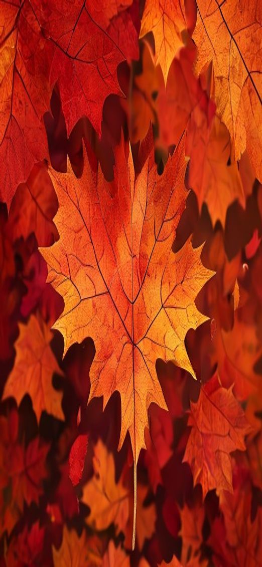 Infinite Red Maple Falling Leaves Photorealistic Wallpaper