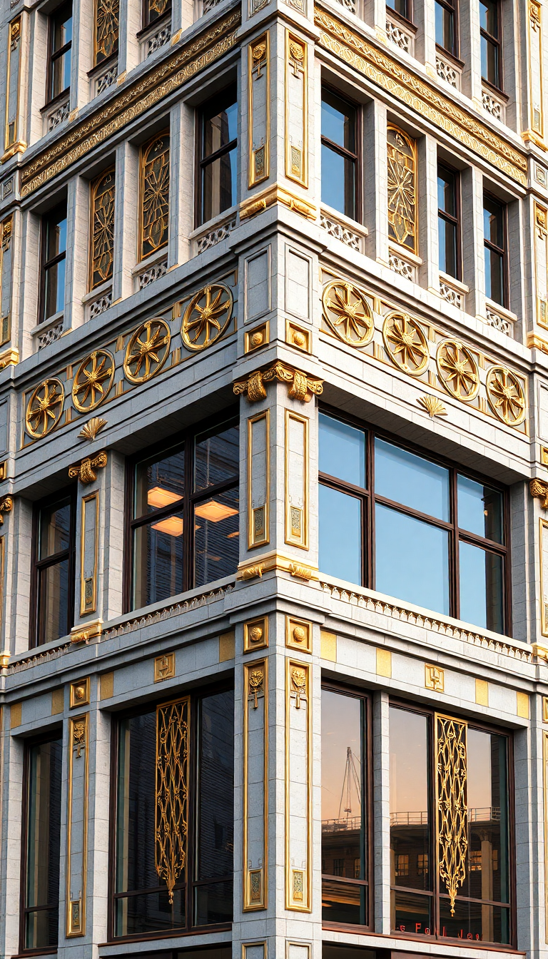 Glossy Art Building Geometric Details Photorealistic Wallpaper