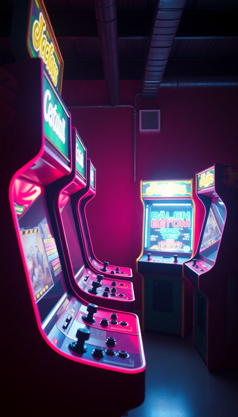 Fierce Old Machines Room 80s Photorealistic Wallpaper