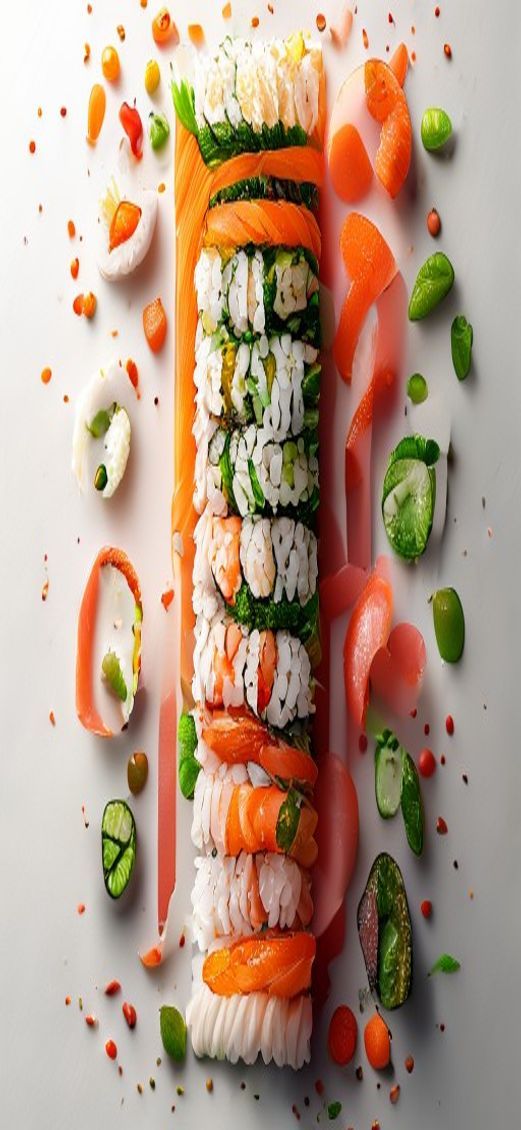 Eternal Fresh Sushi Arrangement Artistic Plating Wallpaper