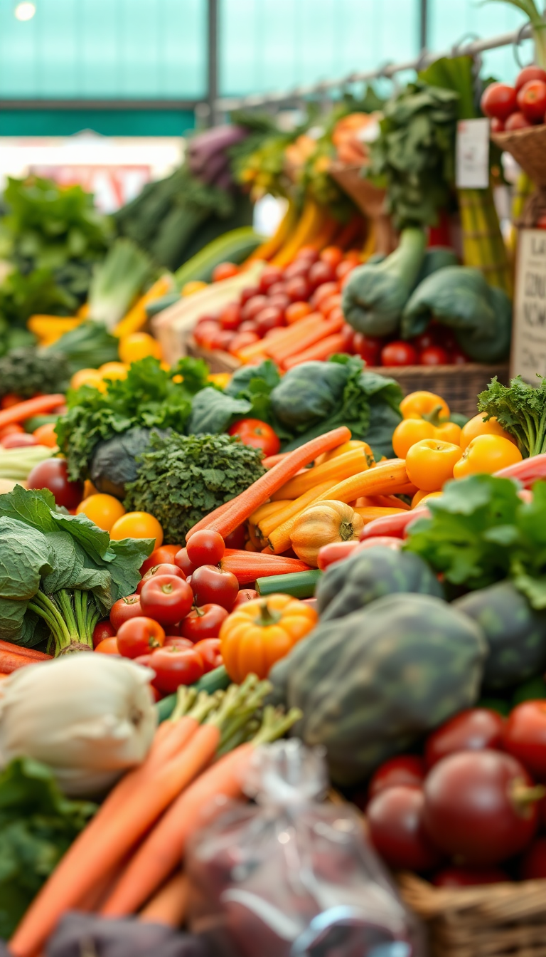 Farmers Market Produce Colorful Vegetables Photorealistic Wallpaper