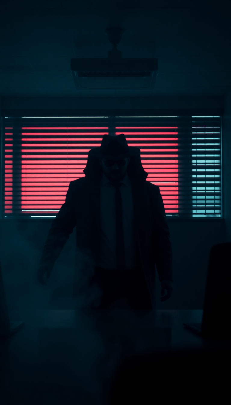 Noir Detective Office Blinds Shadows Aesthetic Wallpaper