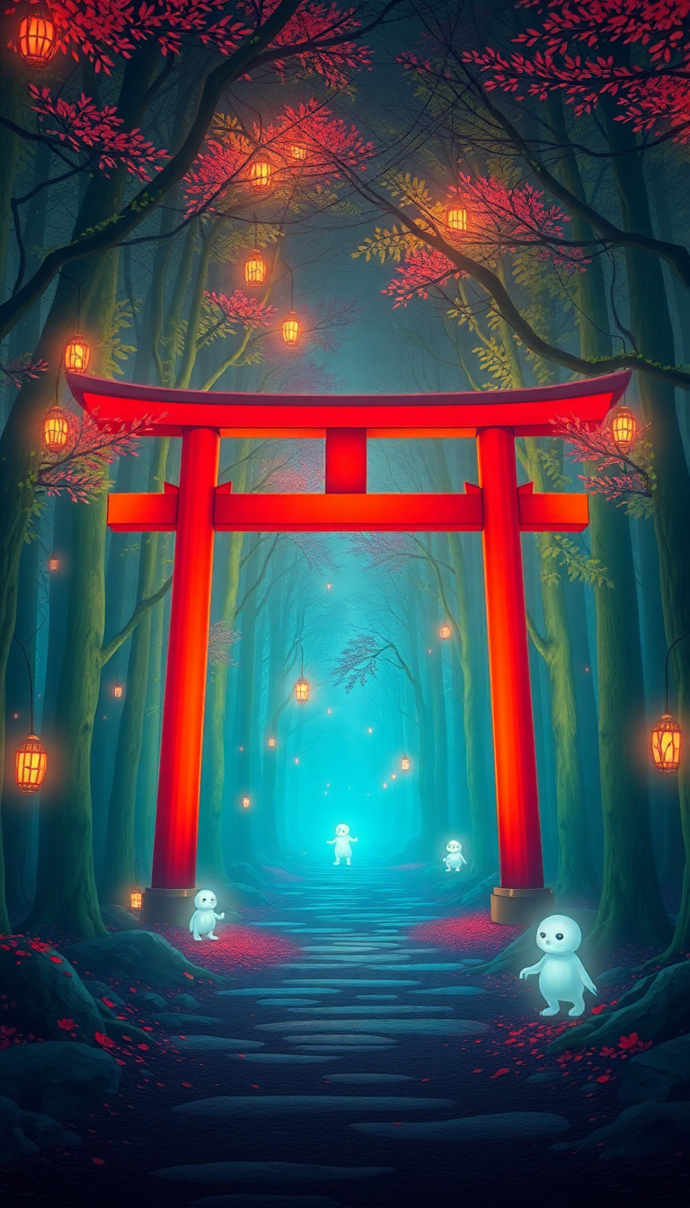 Glowing Spirit Forest Glowing Creatures Anime Wallpaper