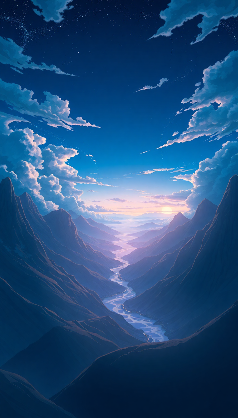 Striking Cloud Sea Above Mountains Anime Wallpaper