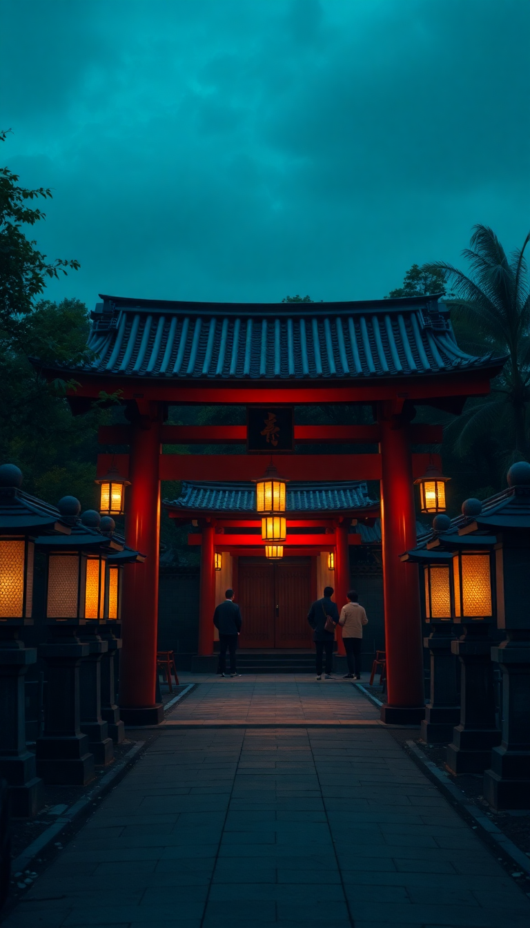 Exquisite Japanese Temple Gate Torii Photorealistic Wallpaper