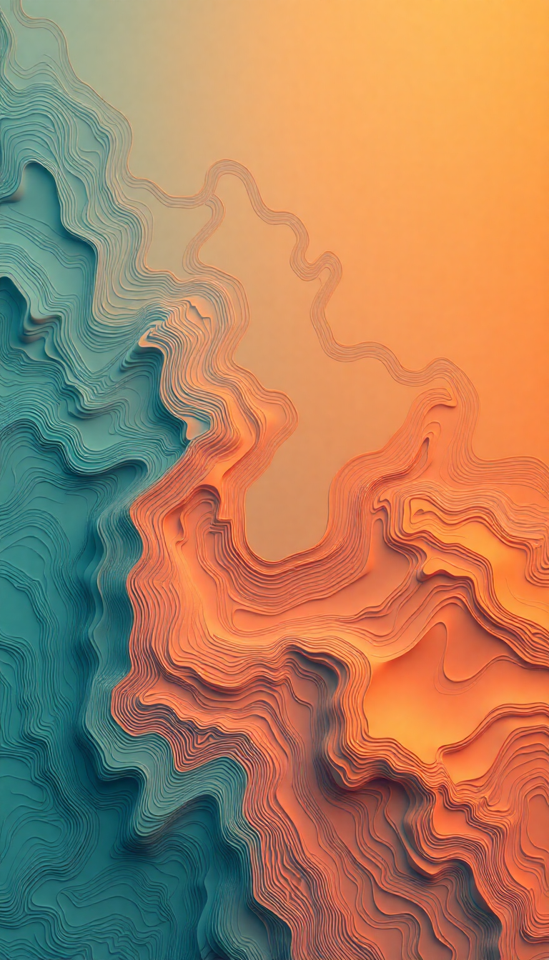 Sharp Topographic Lines Flowing Terrain Minimalist Wallpaper