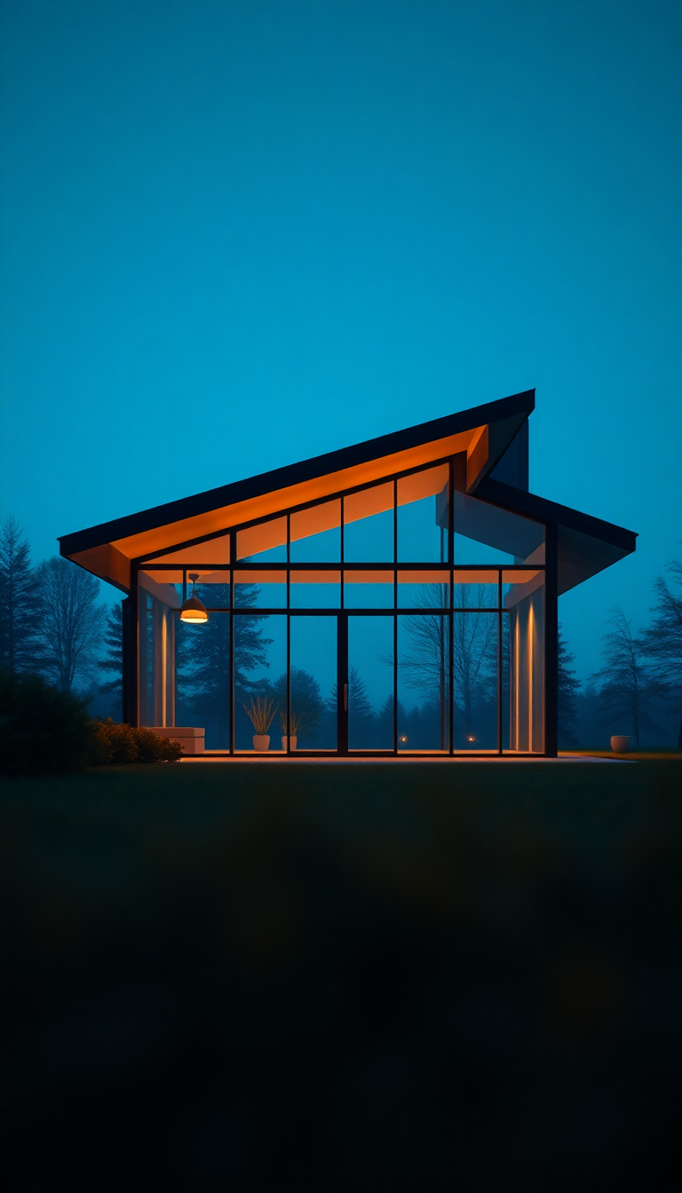 Glossy Modern Minimalist House Glass Photorealistic Wallpaper