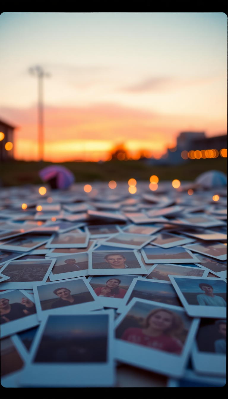 Striking Vintage Polaroid Collection Scattered Aesthetic Wallpaper