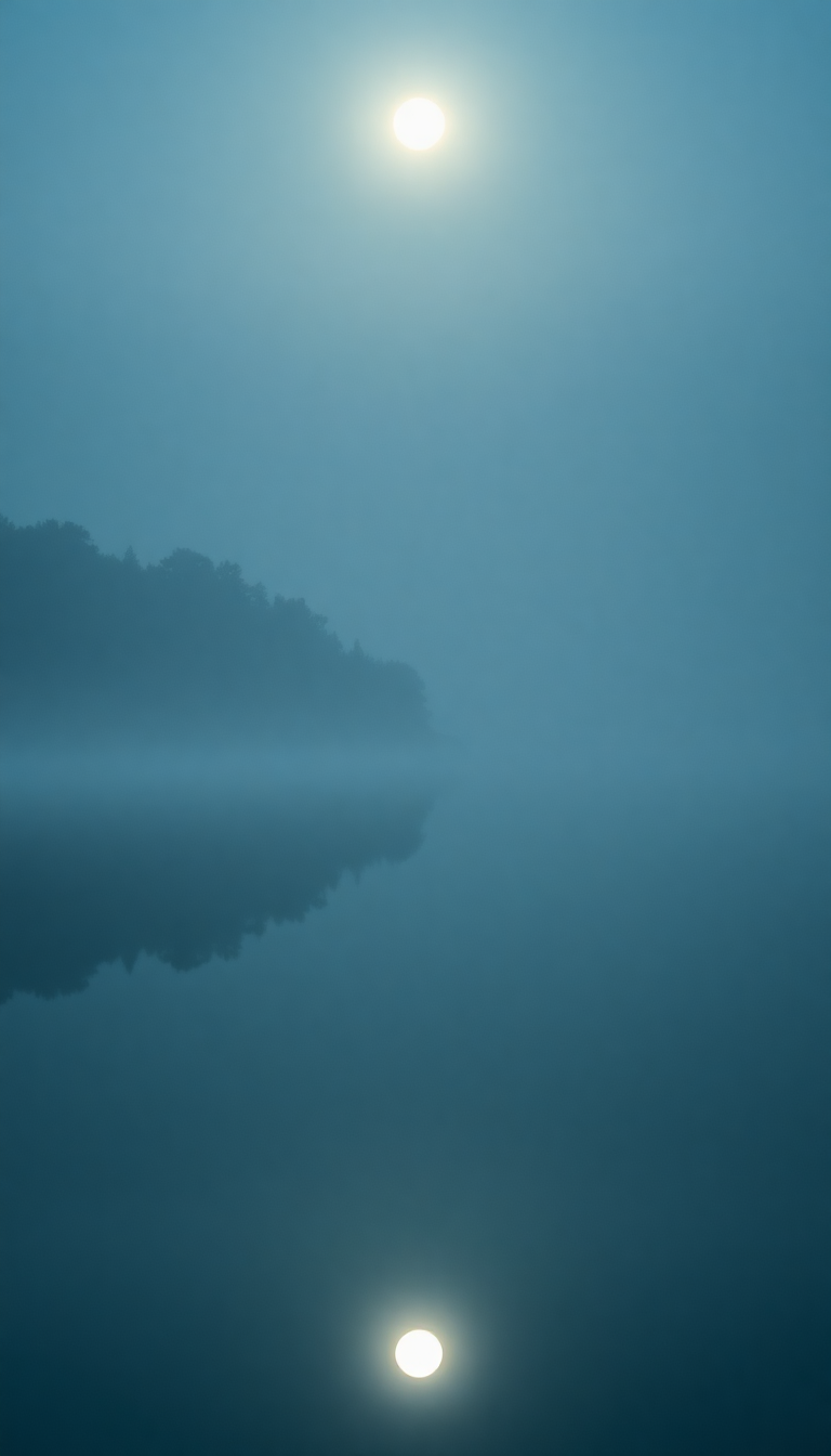 Dazzling Morning Mist Over Still Photorealistic Wallpaper