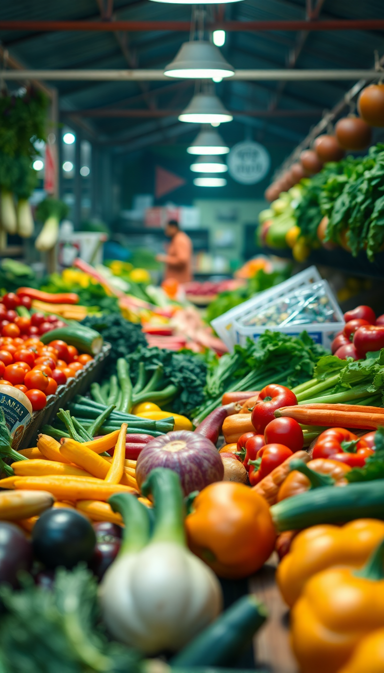 Spectacular Farmers Market Produce Colorful Photorealistic Wallpaper