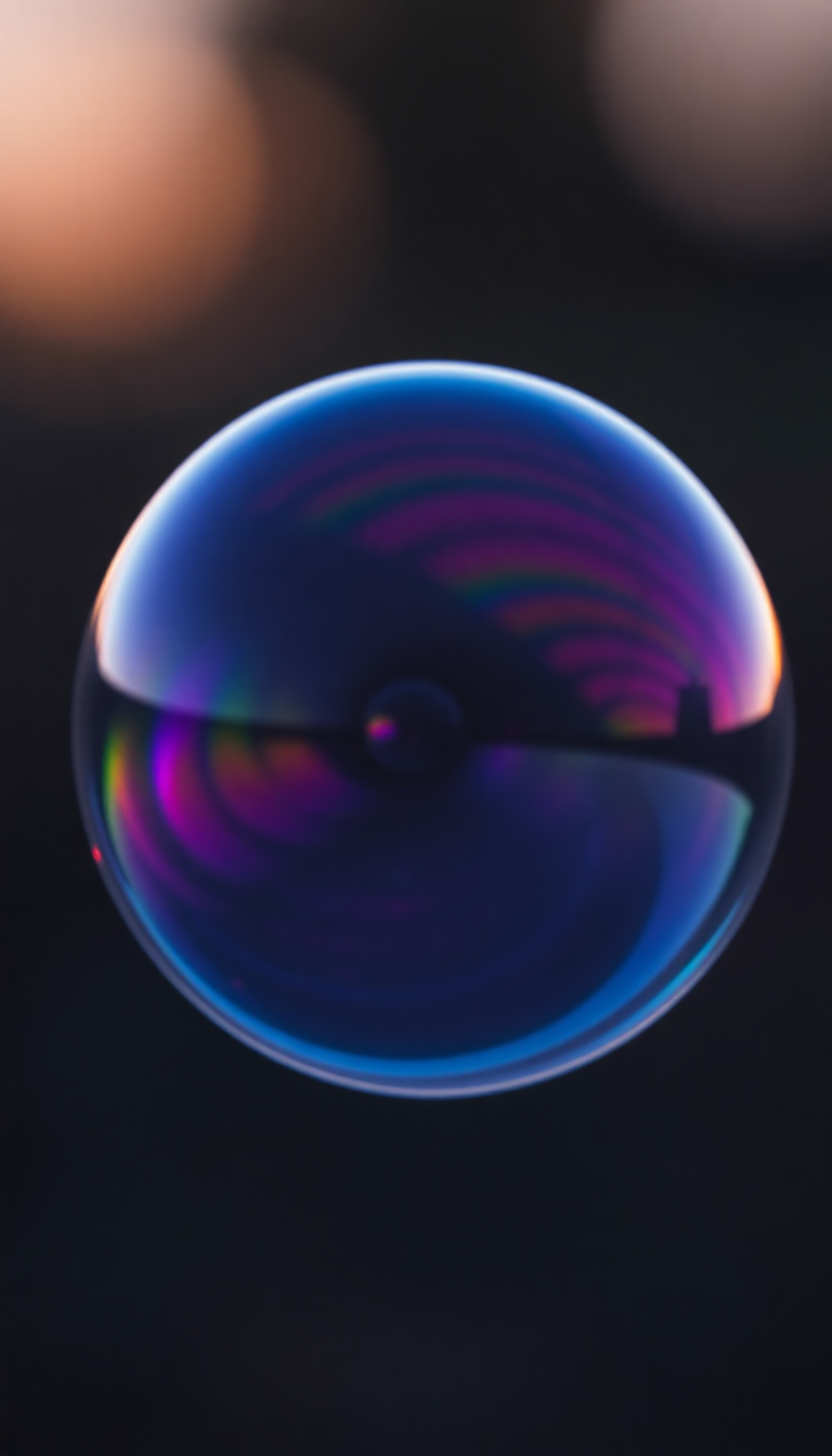 Soap Bubble Macro Rainbow Iridescent Photorealistic Wallpaper