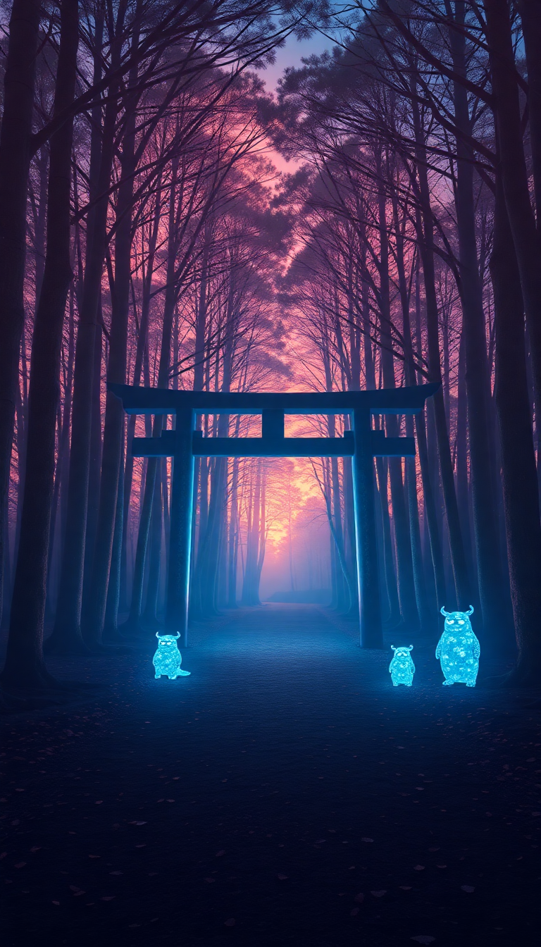 Vivid Spirit Forest Glowing Creatures Anime Wallpaper