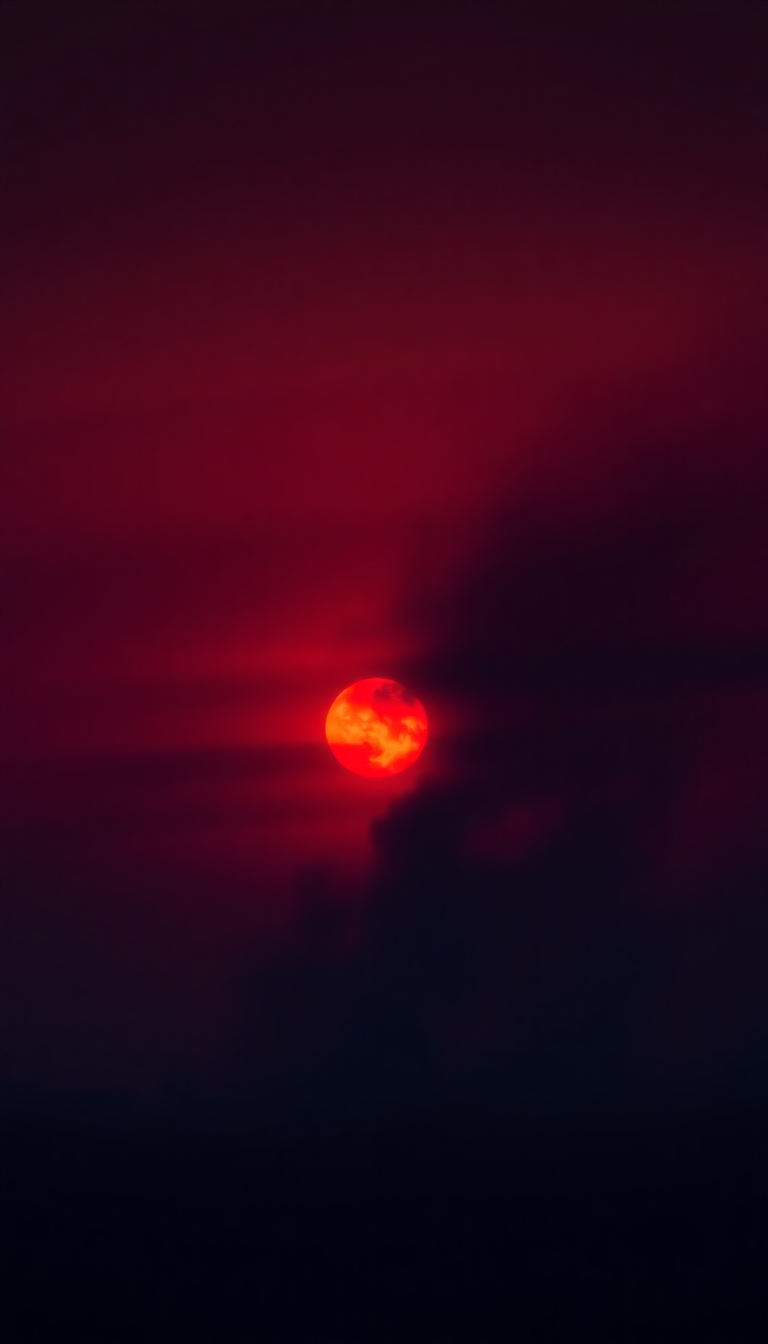 Epic Sunset After Wildfire Smoke Photorealistic Wallpaper