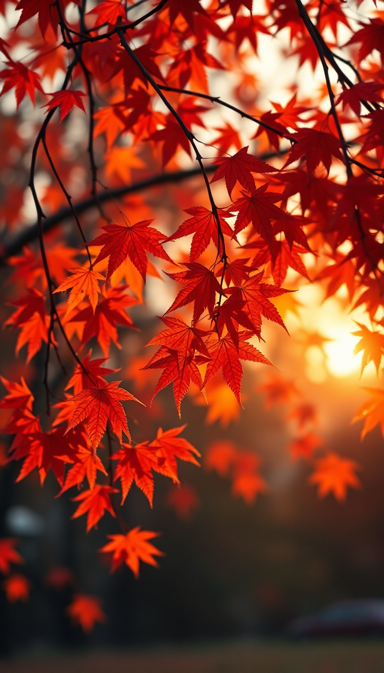 Enchanting Autumn Leaves Falling Maple Photorealistic Wallpaper