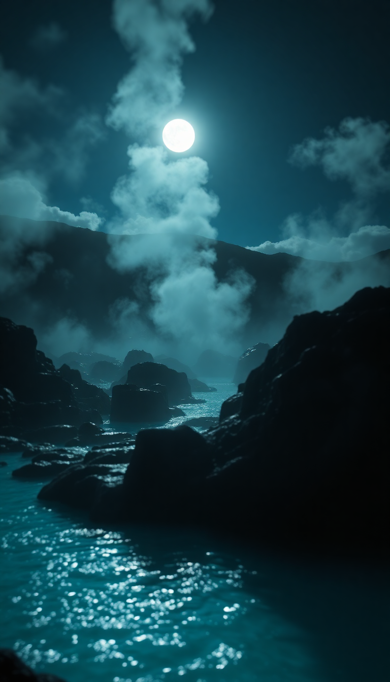 Stunning Volcanic Hot Springs Steam Photorealistic Wallpaper
