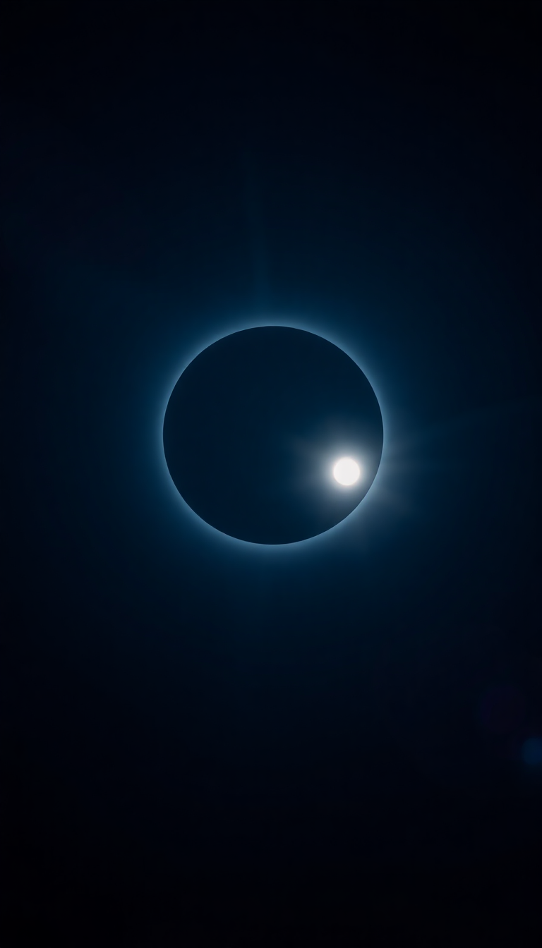 Luminous Eclipse Moment Totality Corona Photorealistic Wallpaper