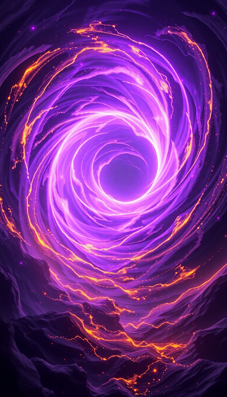 Rustic Wormhole Portal Swirling Energy Digital art Wallpaper