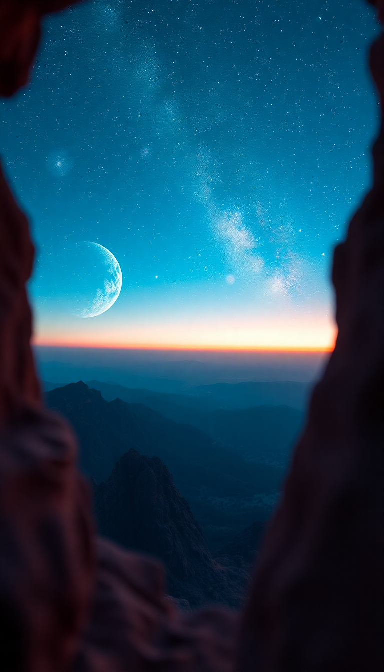 Keyhole View Showing Universe Stars Aesthetic Wallpaper