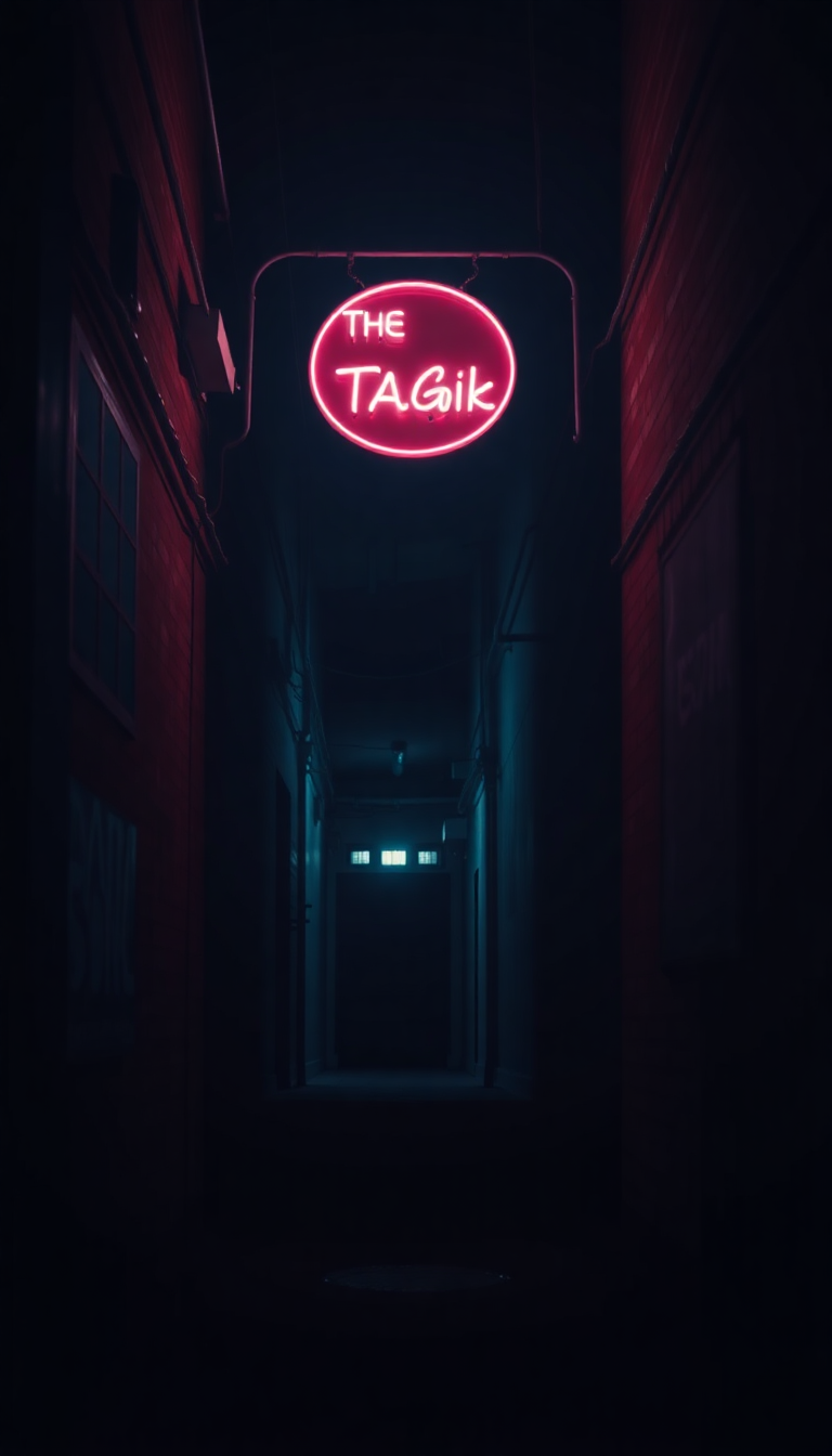 Ornate Neon Sign Flickering Dark Aesthetic Wallpaper