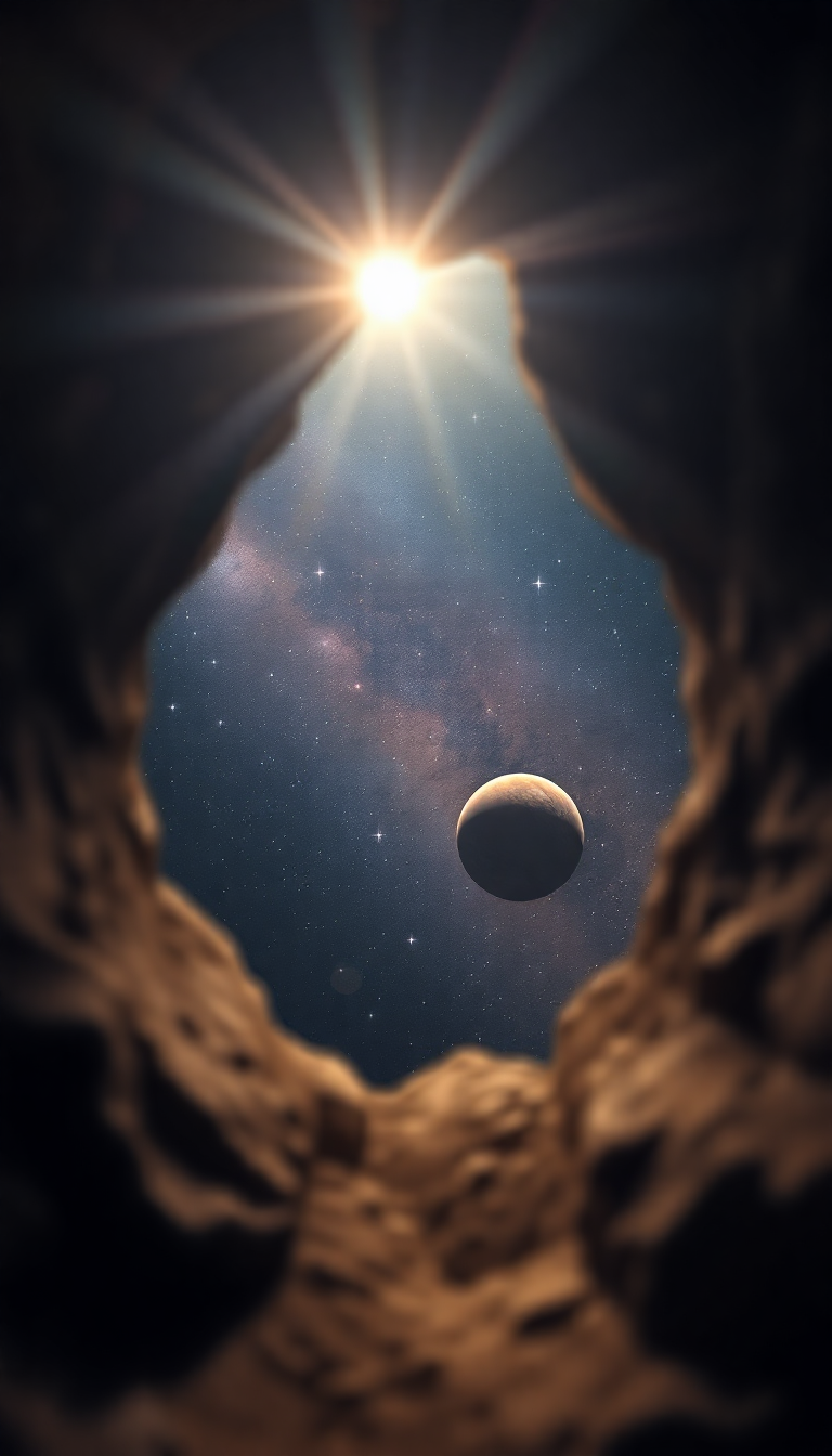 Silver Keyhole View Showing Universe Digital art Wallpaper
