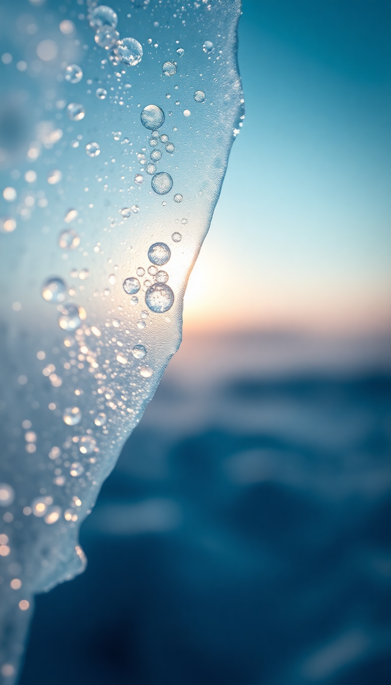 Radiant Ice Texture Frozen Bubbles Photorealistic Wallpaper