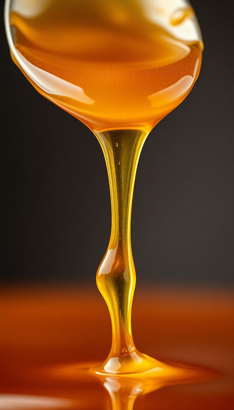 Dramatic Honey Dripping From Spoon Photorealistic Wallpaper