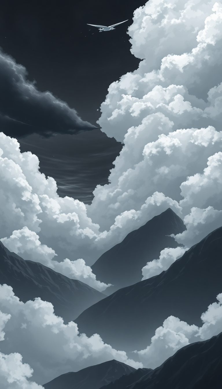 Charming Cloud Sea Above Mountains Anime Wallpaper