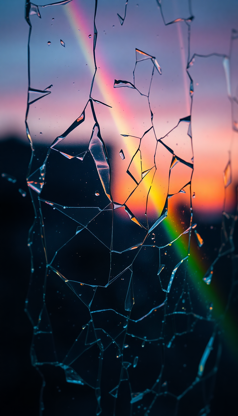 Surreal Shattered Glass Prism Light Digital art Wallpaper